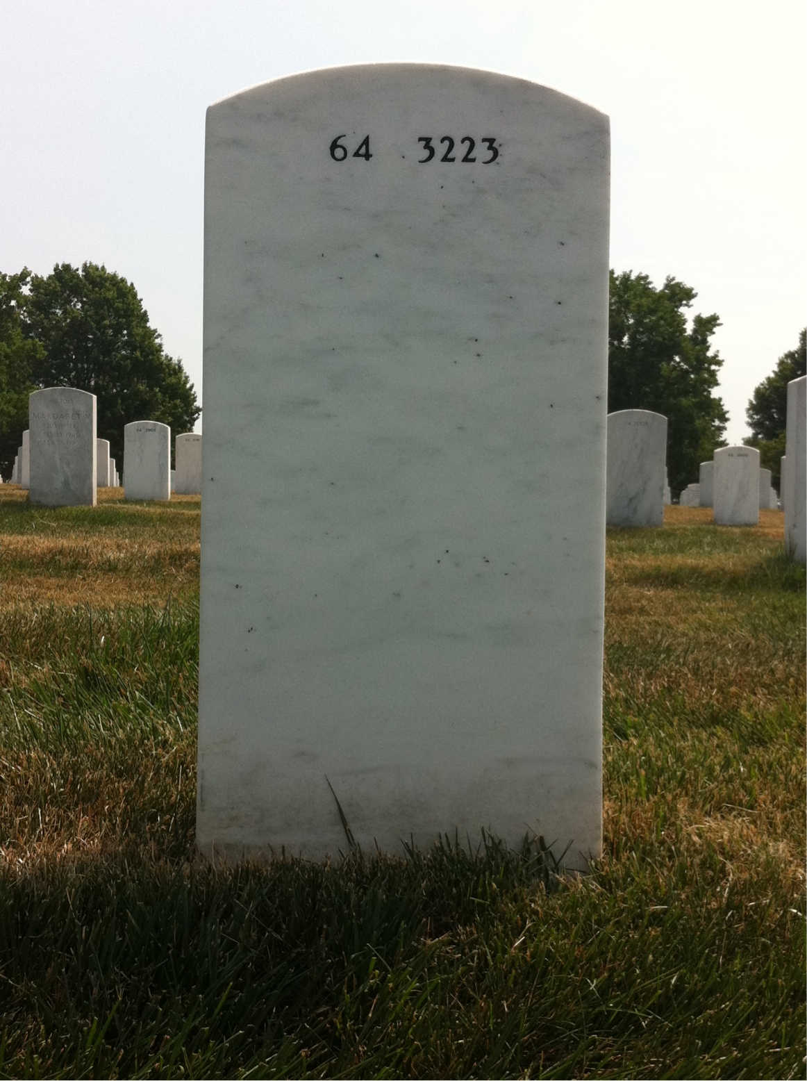 Back of headstone — Larry Woodard