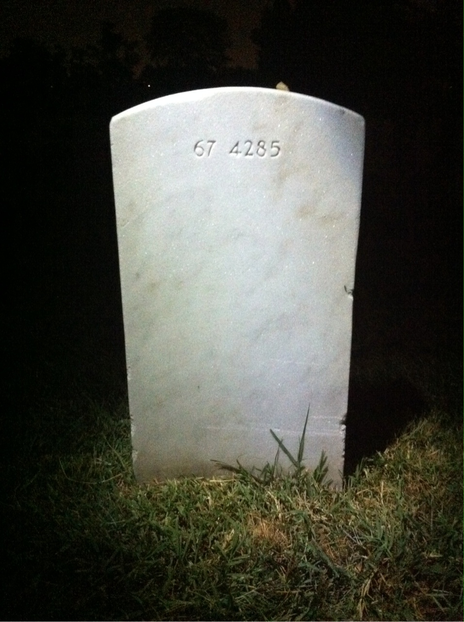 Back of headstone — William George Uhron