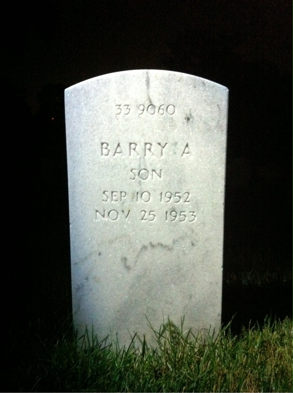 Back of headstone — Robert Gallion