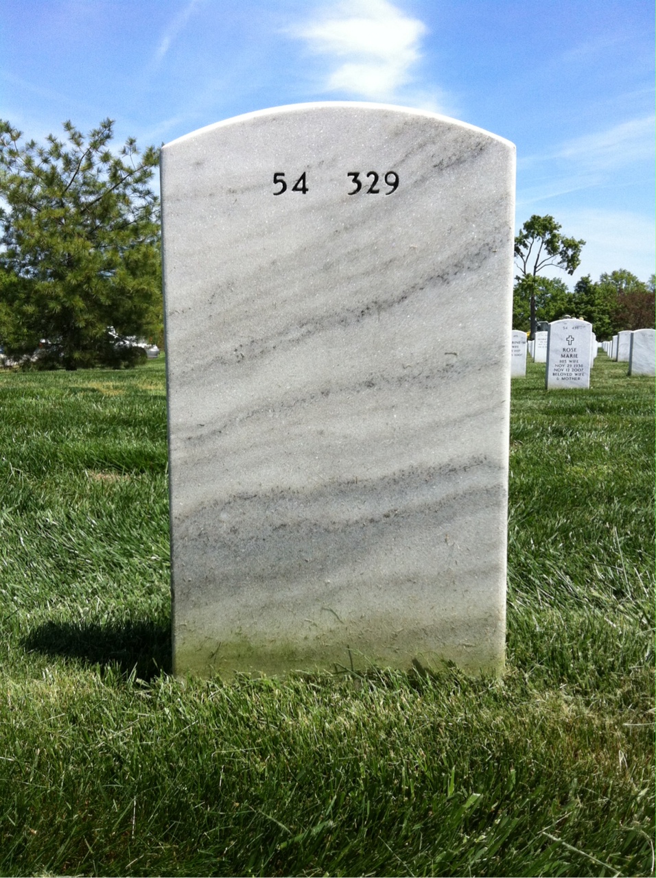 Back of headstone — William Lee