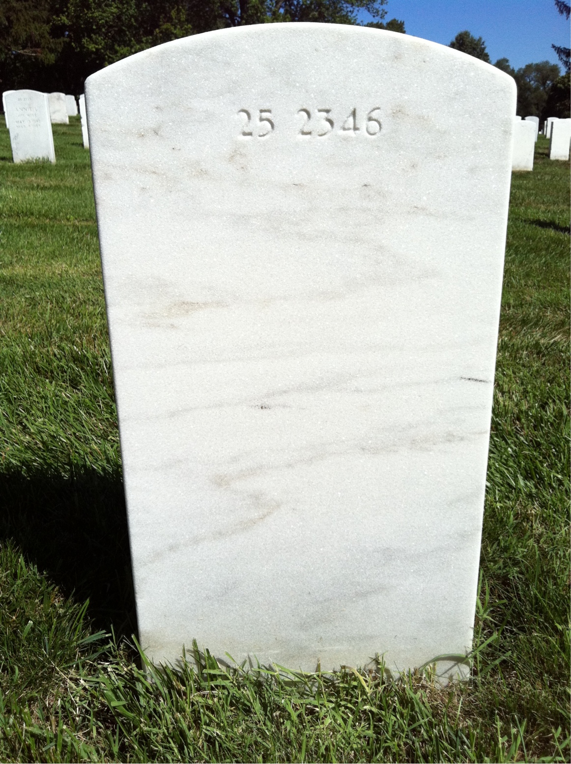Back of headstone — John M Powell