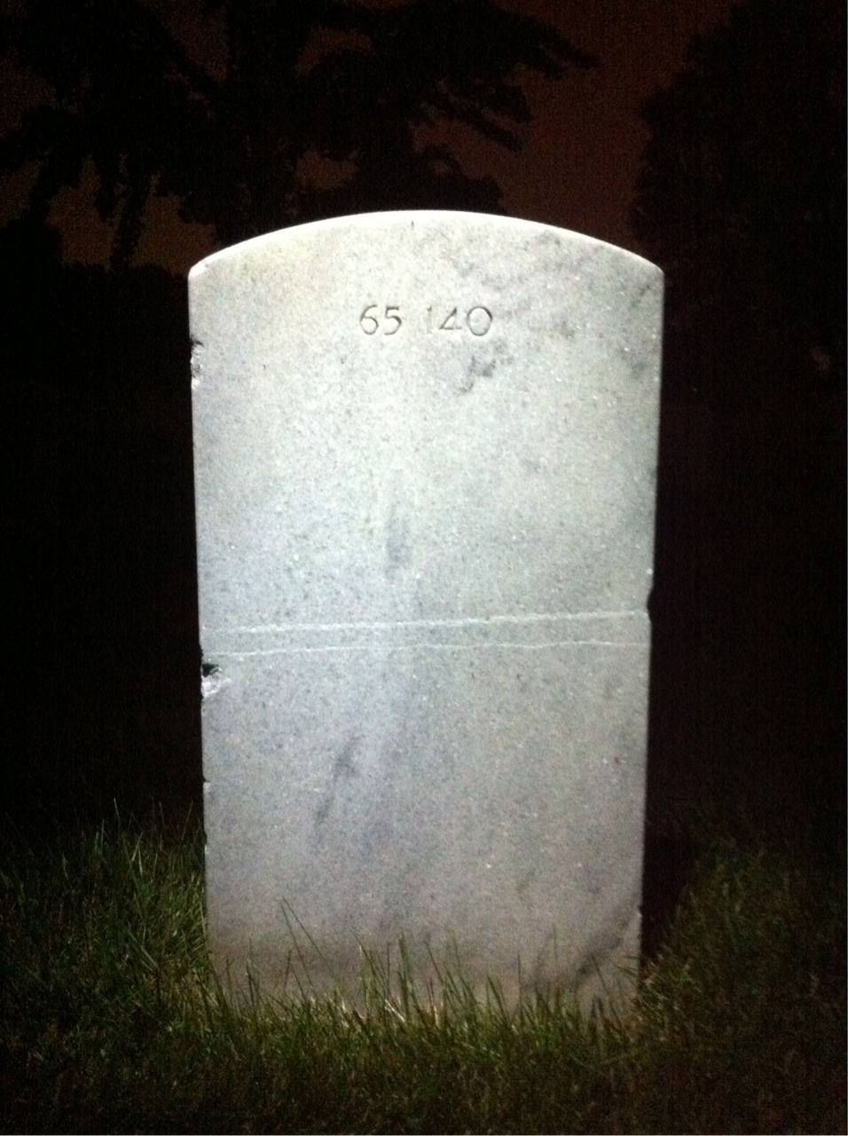 Back of headstone — Warren Carmack Perkins