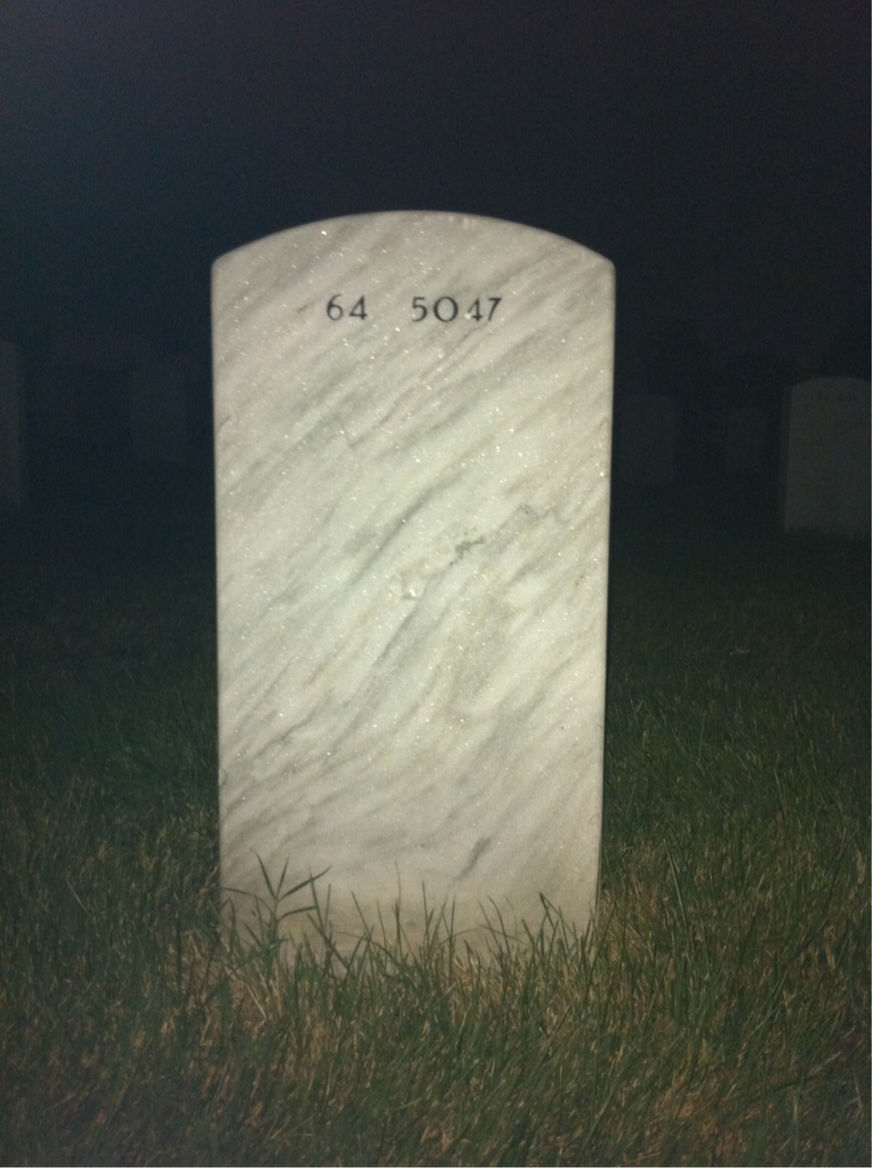 Back of headstone — John Paris