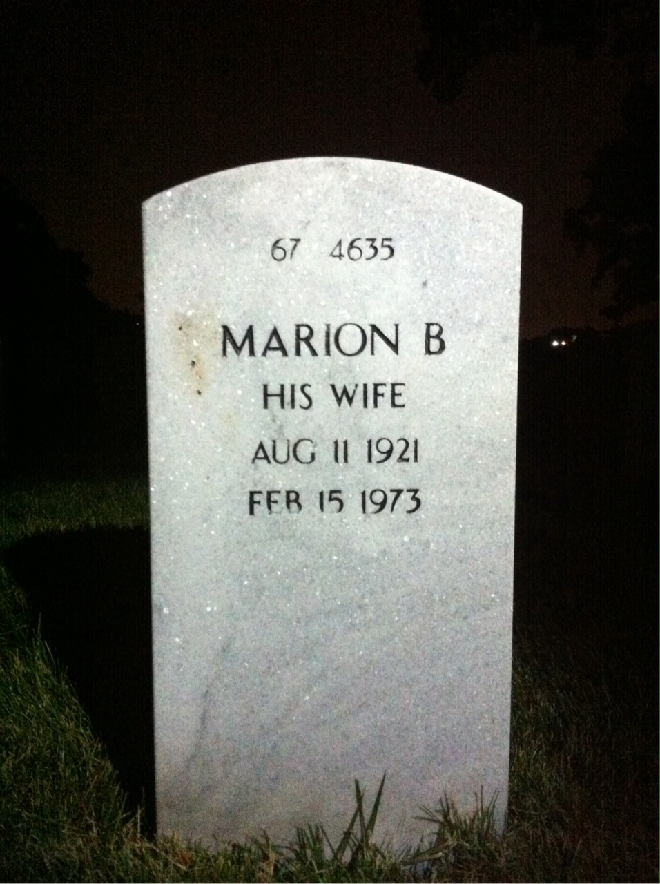Back of headstone — George Van Leuven