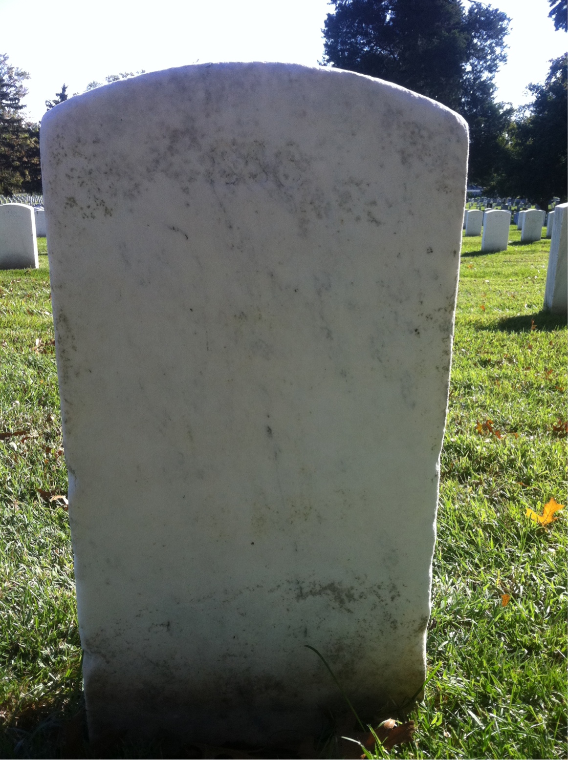 Back of headstone — John Akers