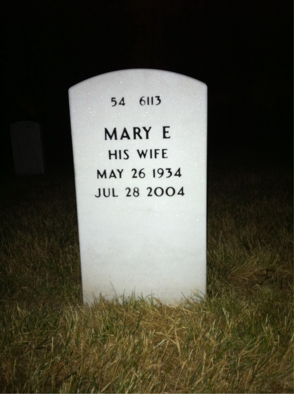 Back of headstone — Kenneth Hoffman