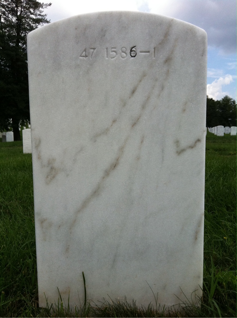 Back of headstone — Charles Alexander