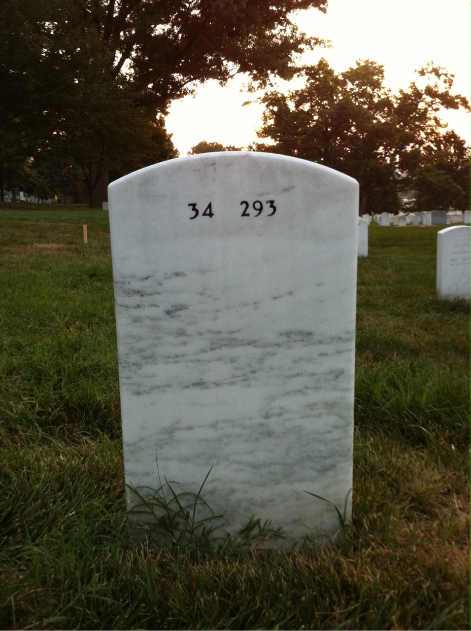 Back of headstone — Harry Amsterdam