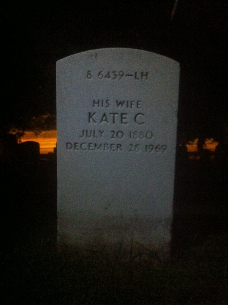Back of headstone — Kate Moss