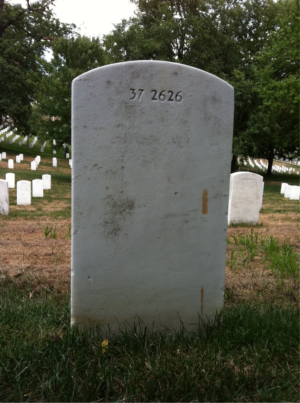 Back of headstone — Leonard F Kennedy