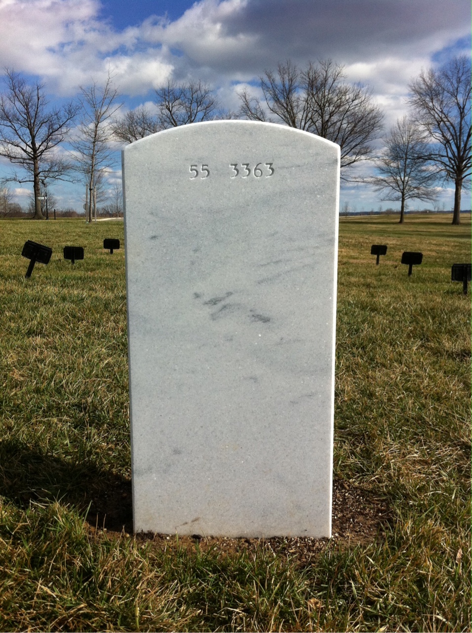 Back of headstone — Thayer J Lewis