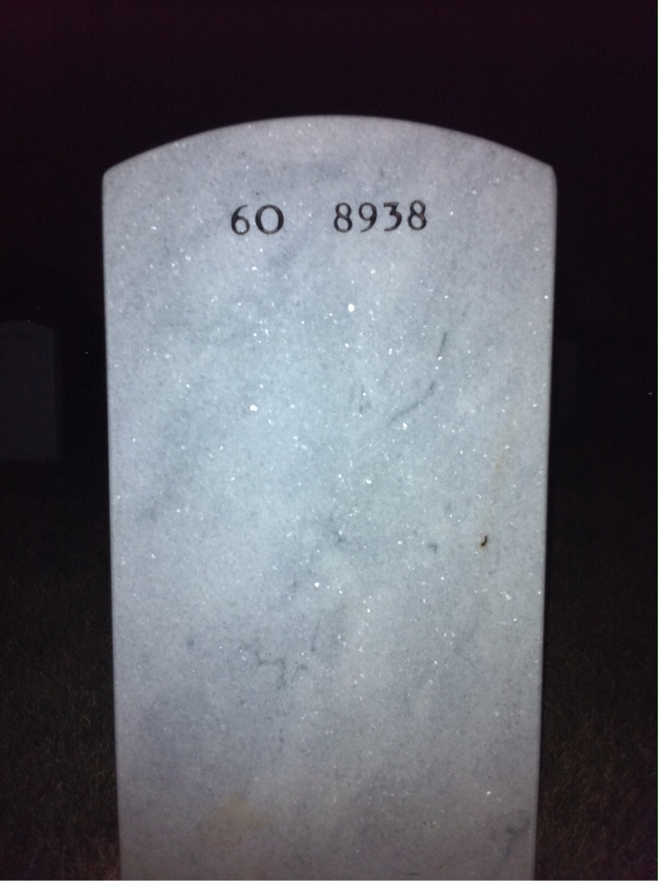 Back of headstone — Harvey Adams