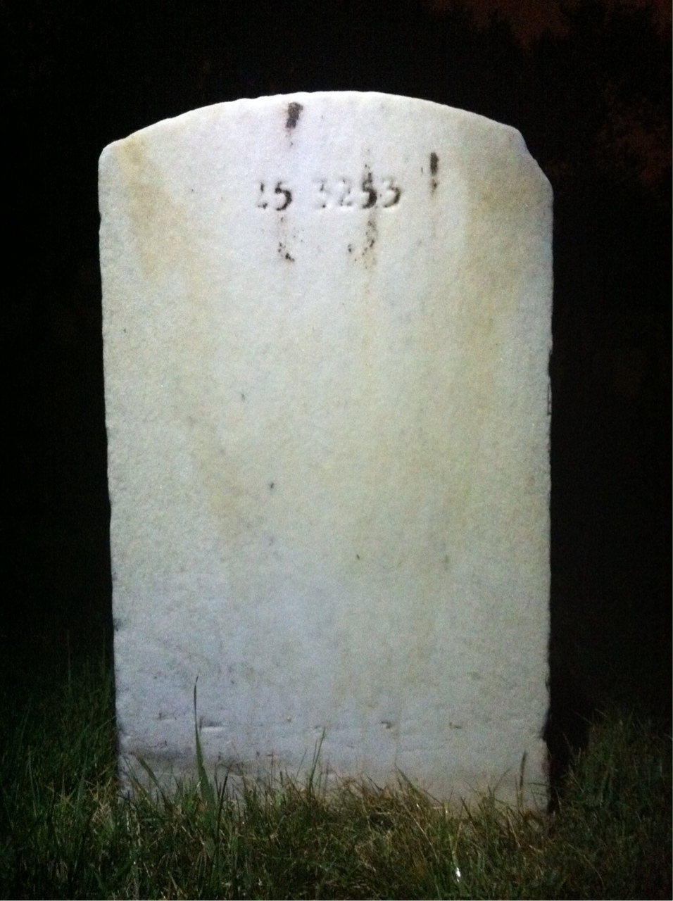 Back of headstone — Earnest Mitchell