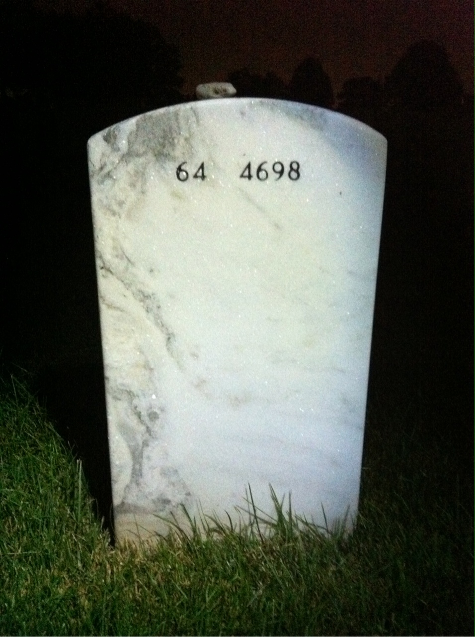 Back of headstone — Donald Mills