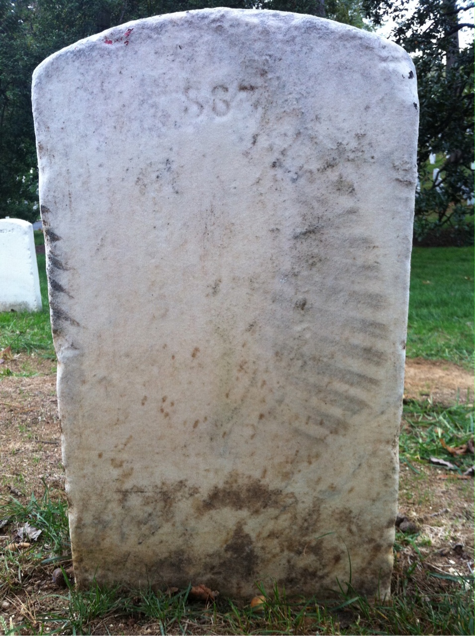 Back of headstone — Mark Mohler