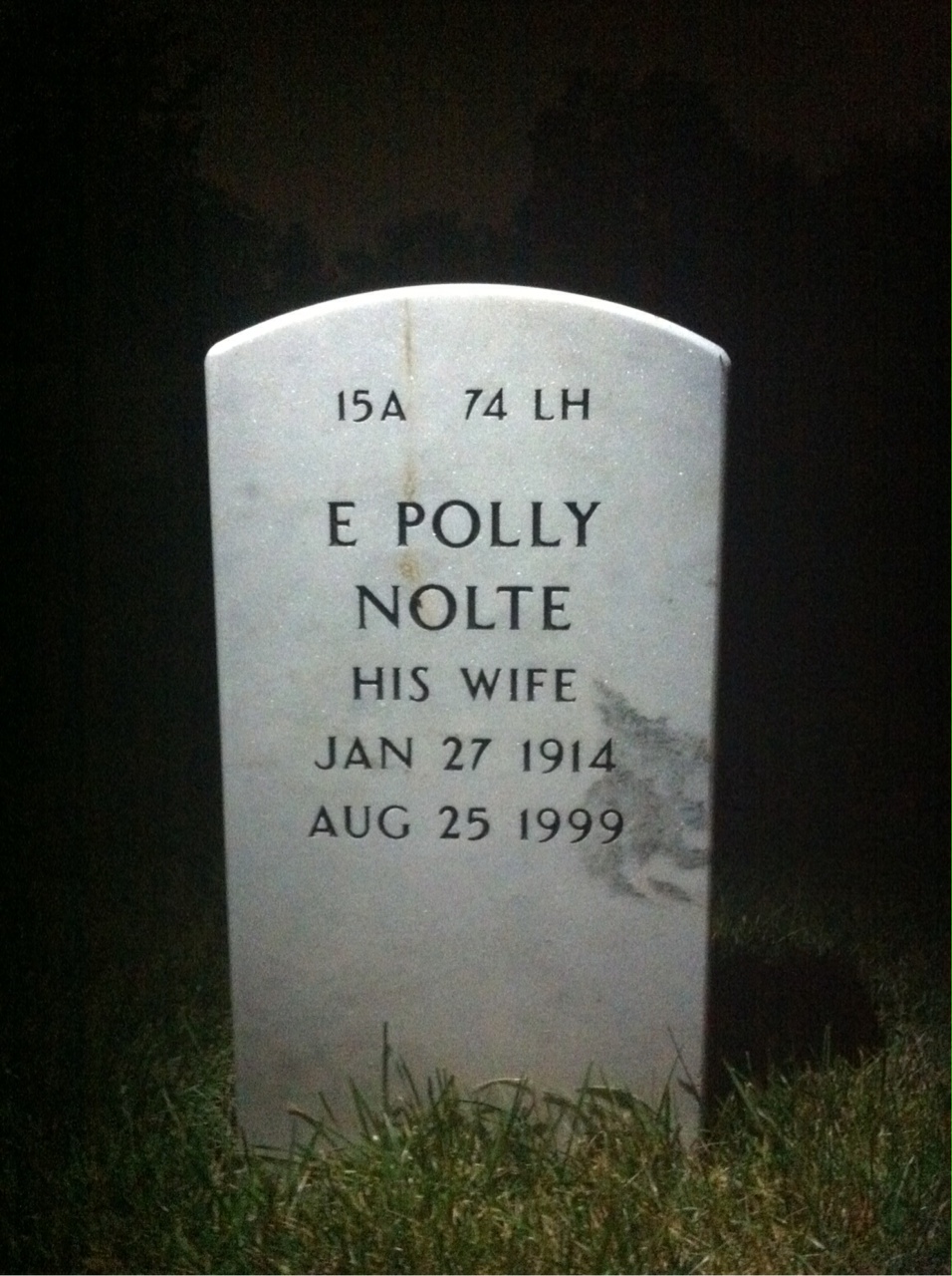 Back of headstone — Arthur Scheid