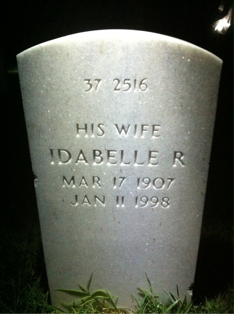 Back of headstone — John Baldwin
