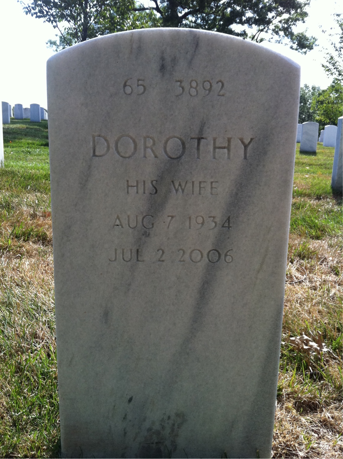 Back of headstone — Patrick Mellea