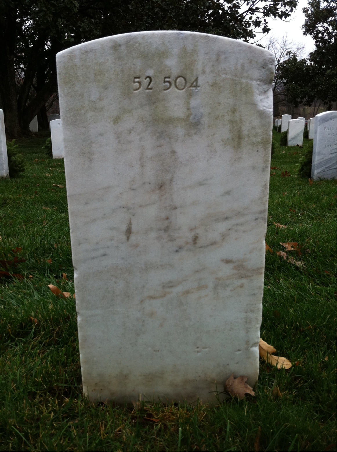 Back of headstone — James Andrews