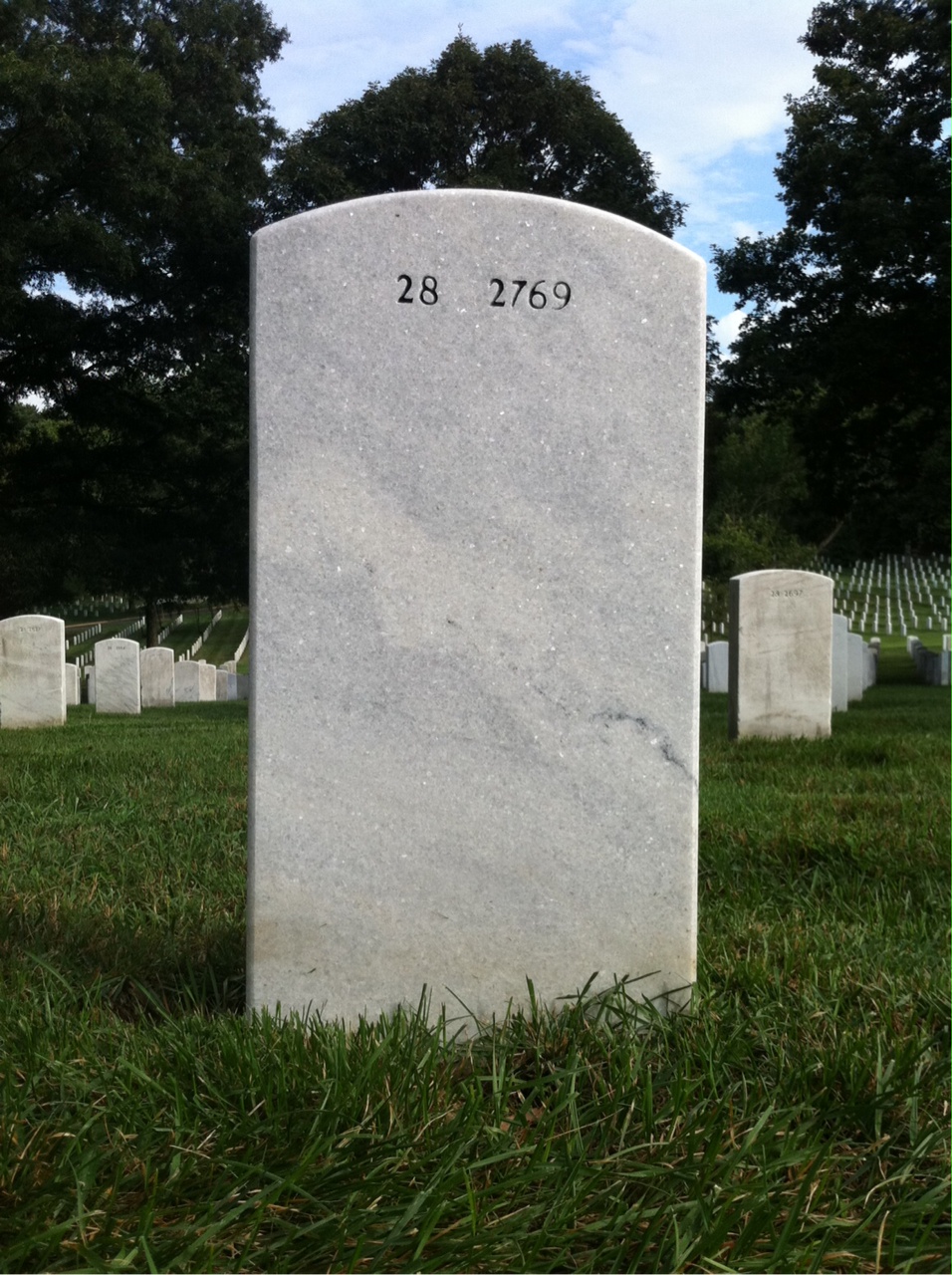 Back of headstone — Willie Cunningham