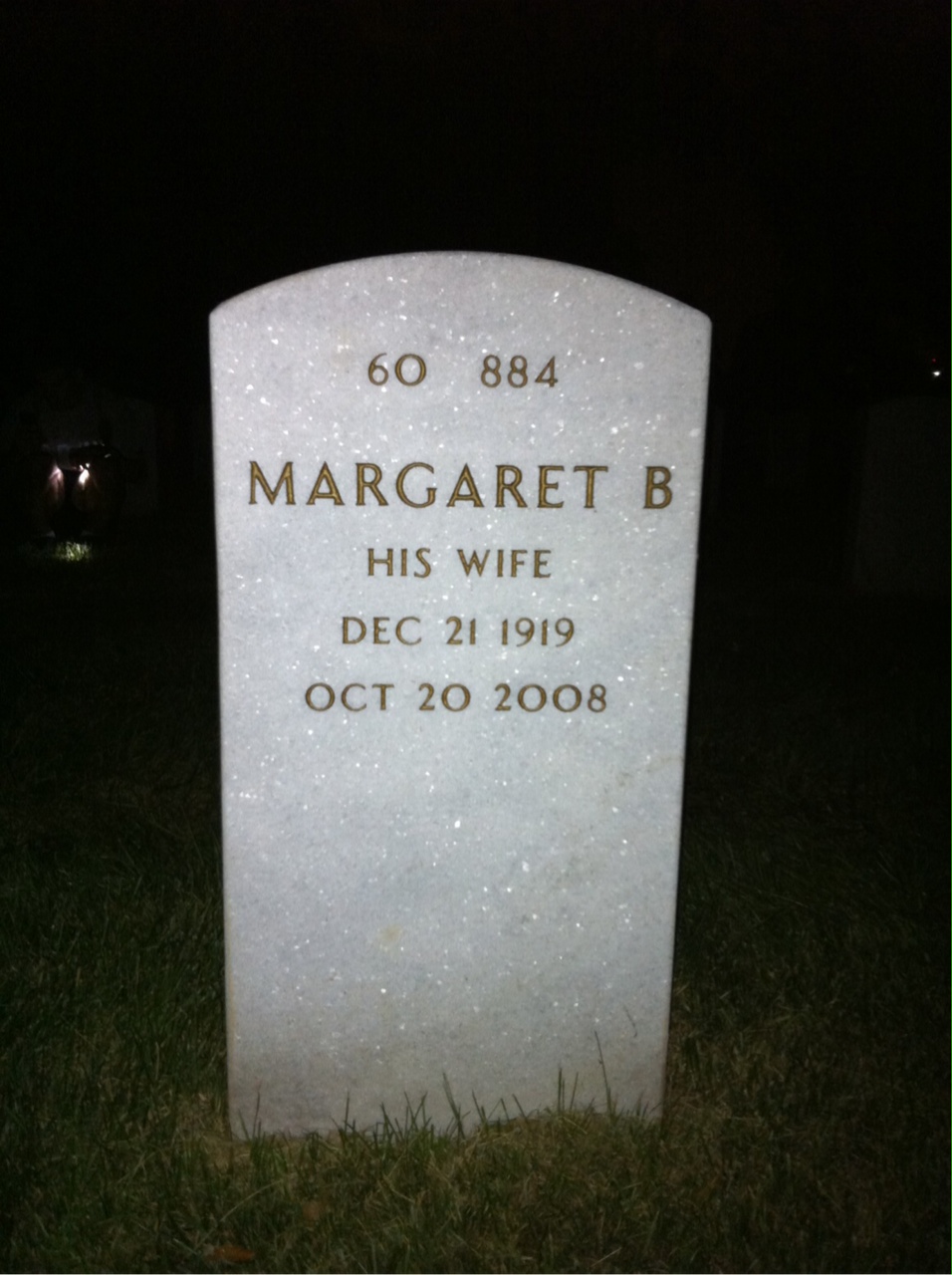 Back of headstone — Reginald Myers