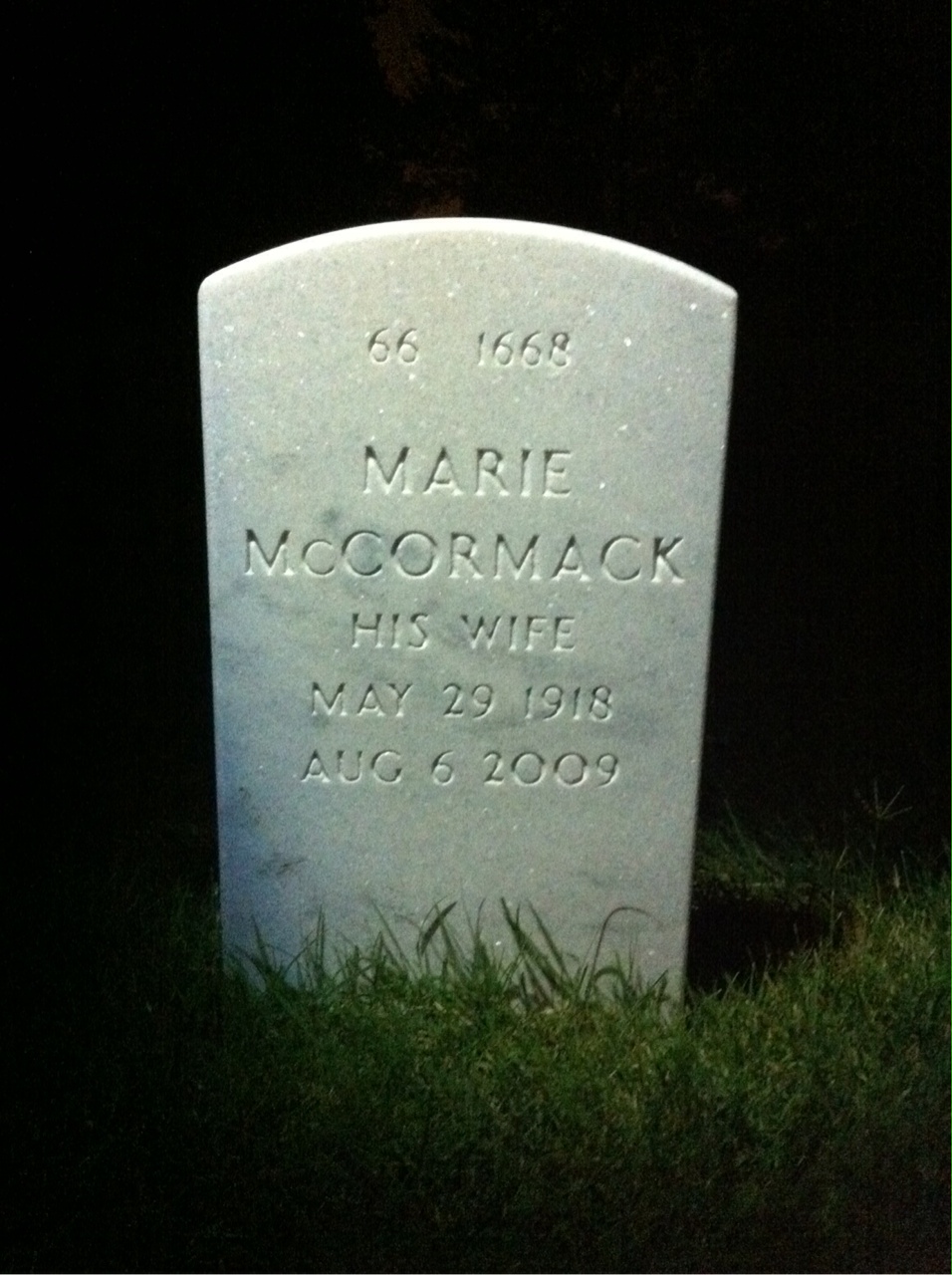 Back of headstone — Michael Brady