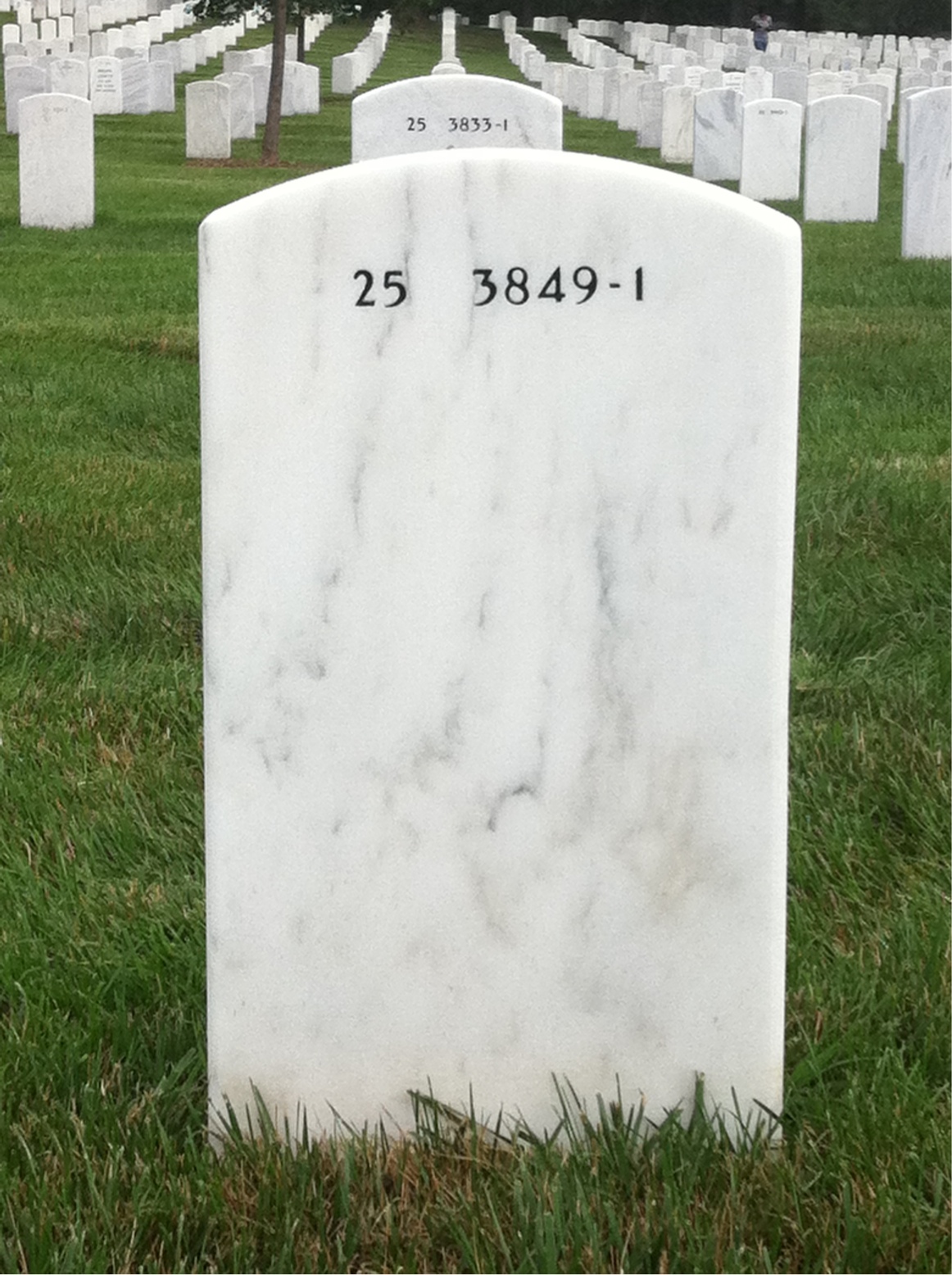 Back of headstone — William Collins