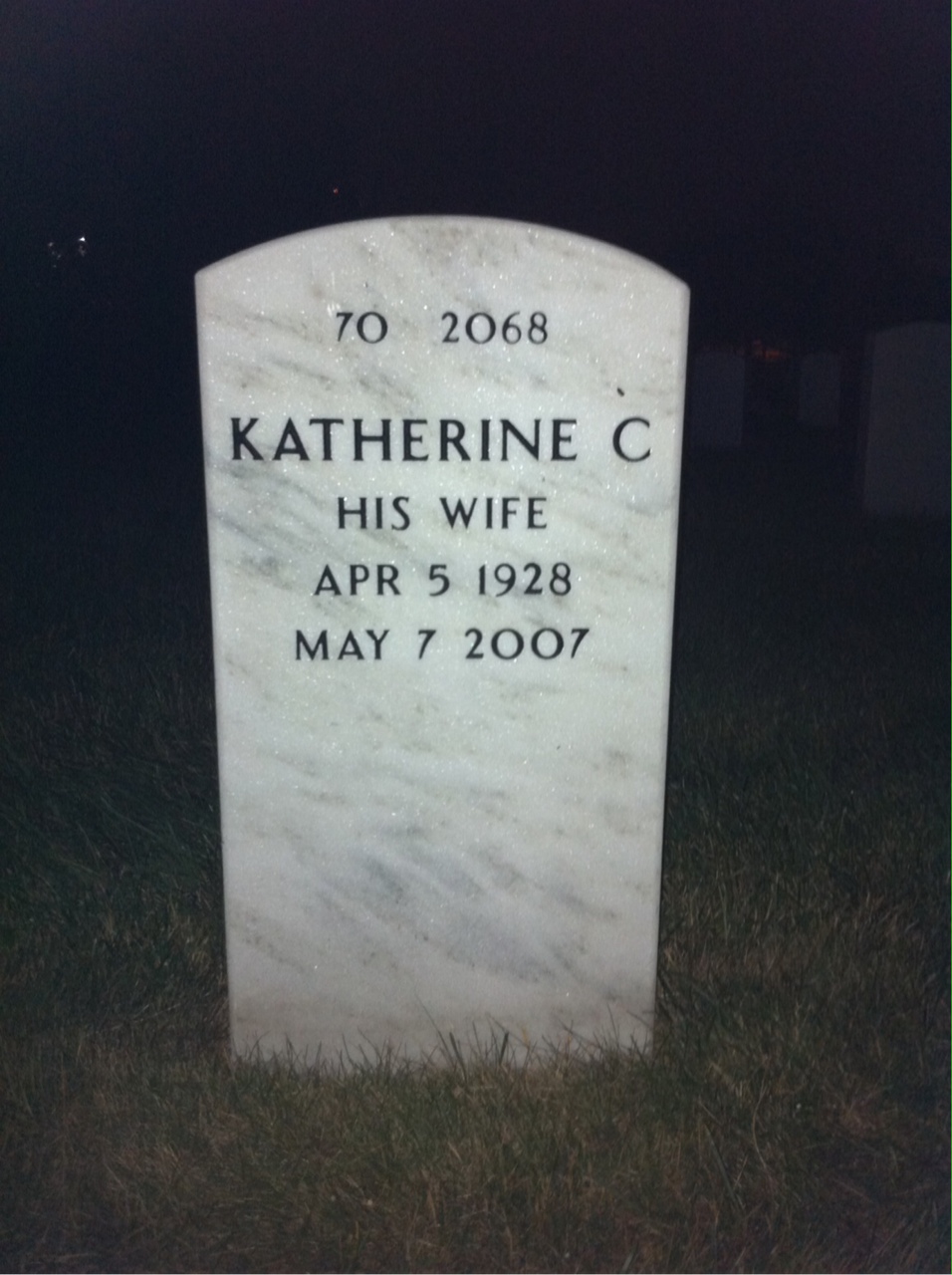 Back of headstone — Charlie Hill