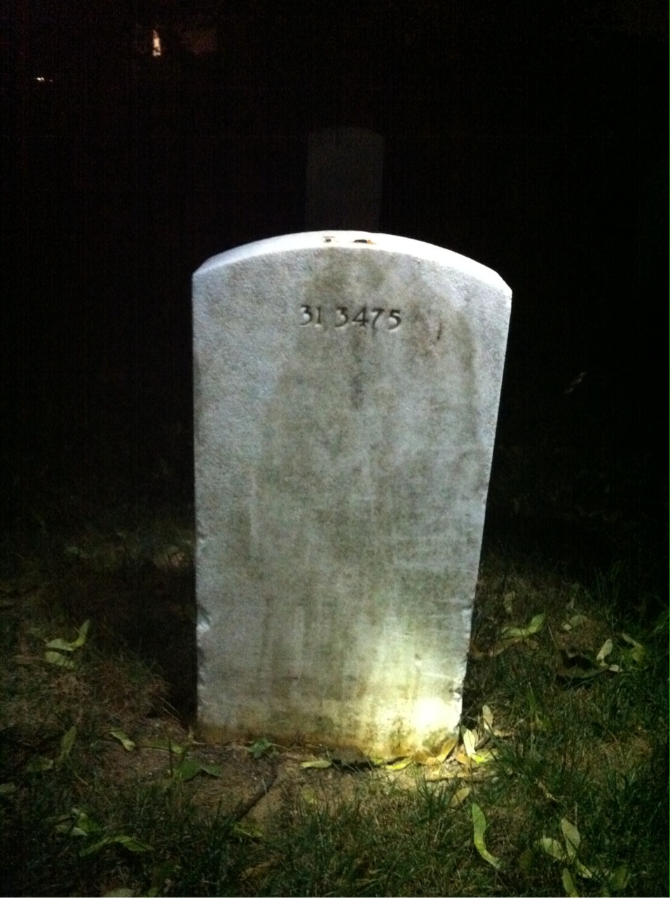 Back of headstone — George Mills