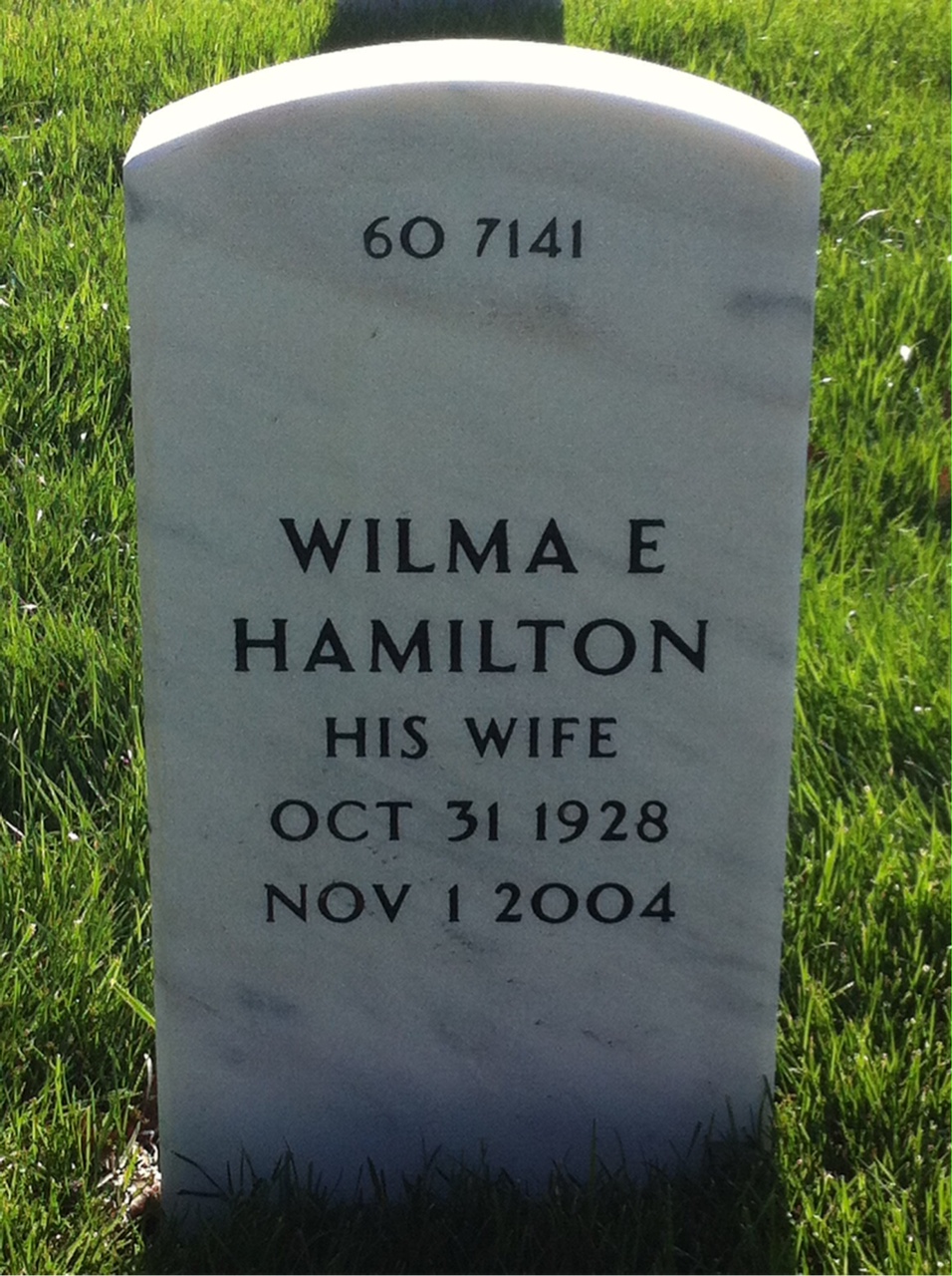 Back of headstone — Burriss Begley