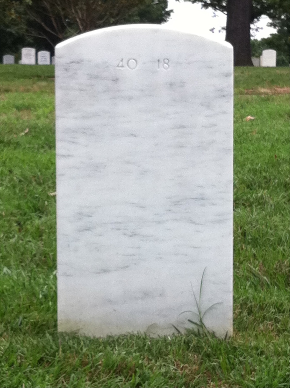 Back of headstone — Timothy Barber