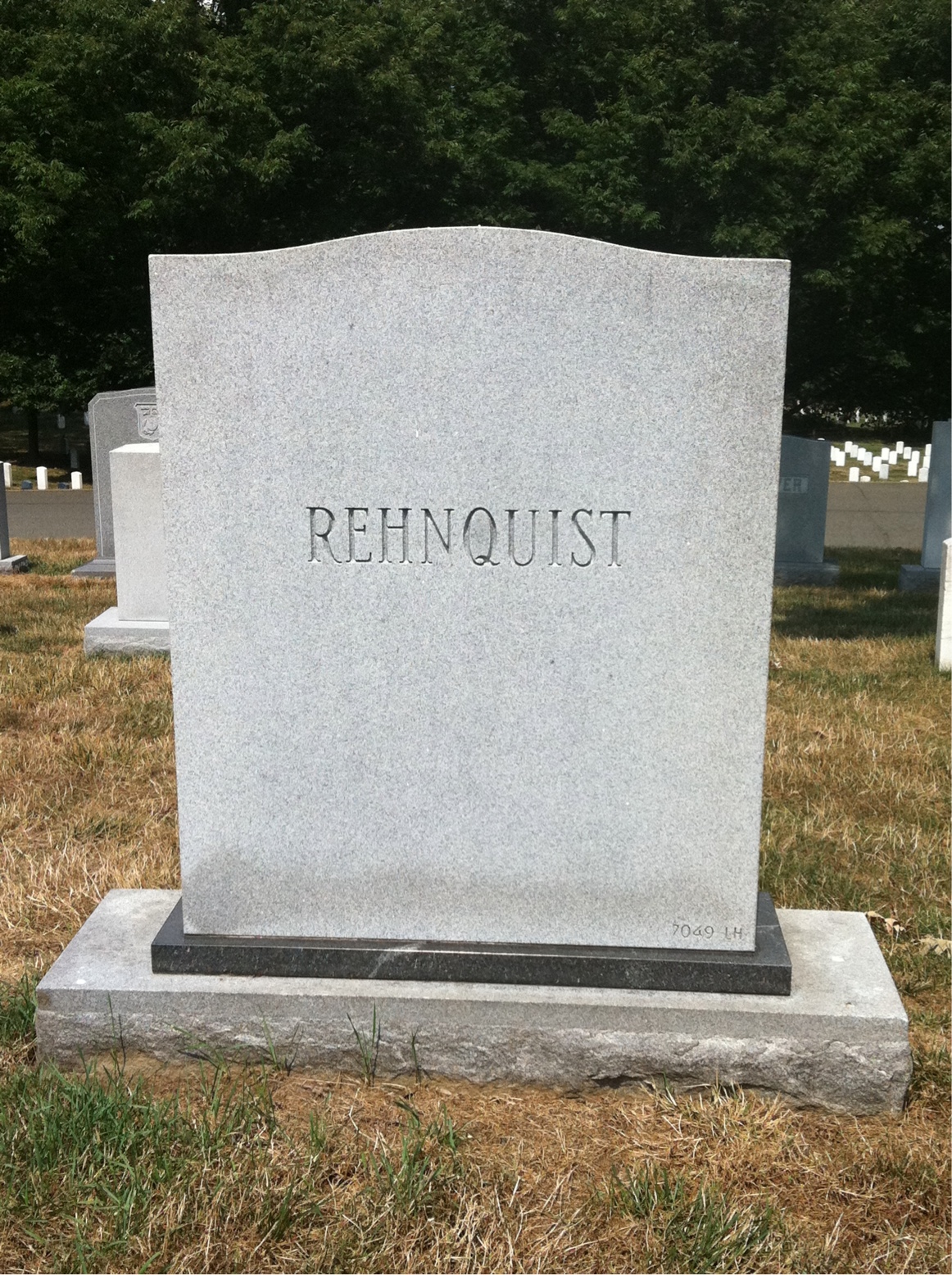 Back of headstone — William Rehnquist