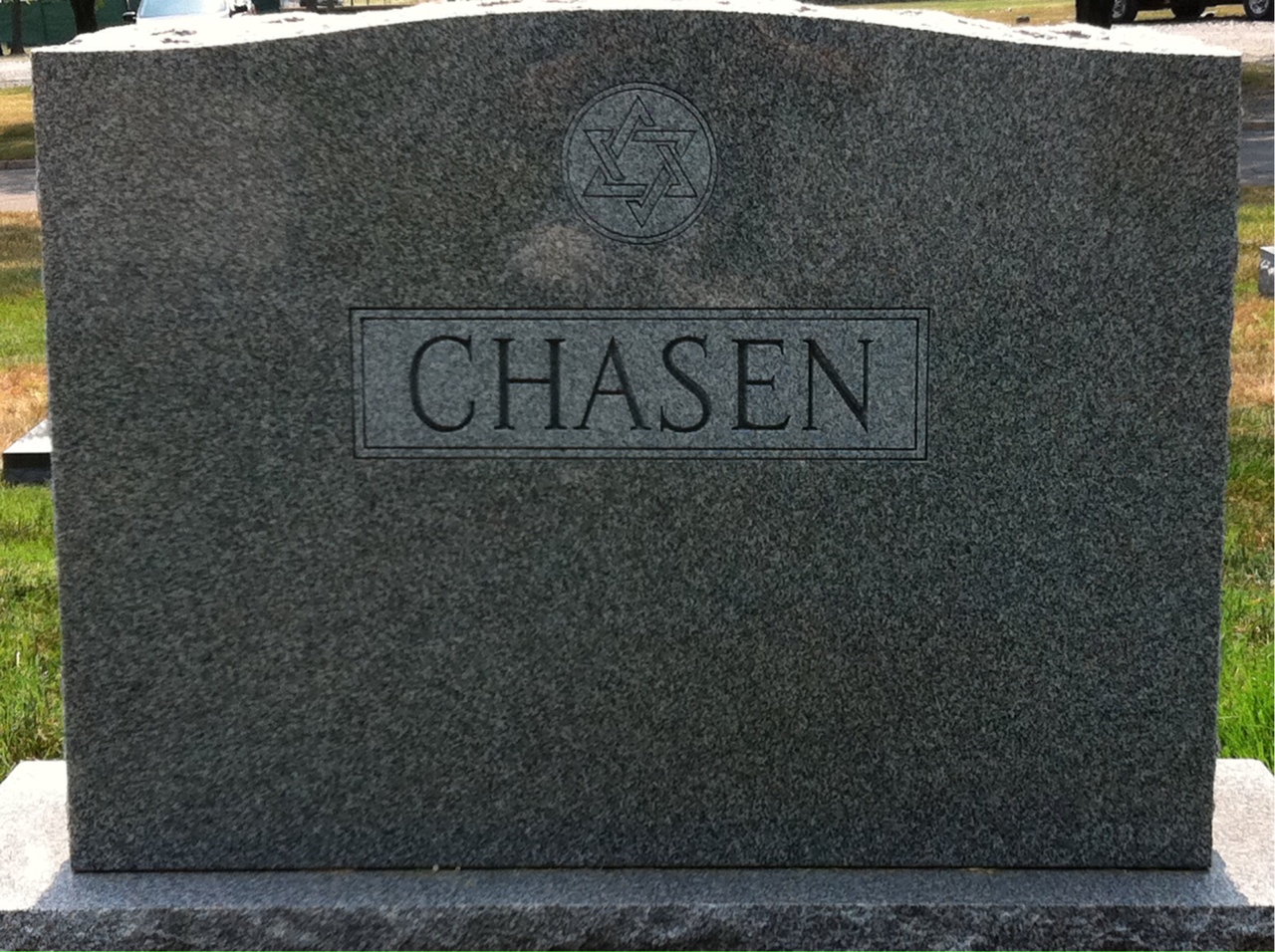 Back of headstone — William Chasen