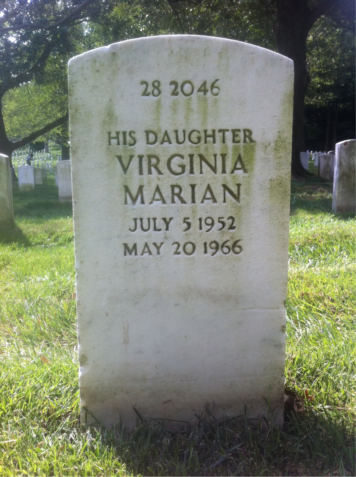 Back of headstone — Charles Adkins