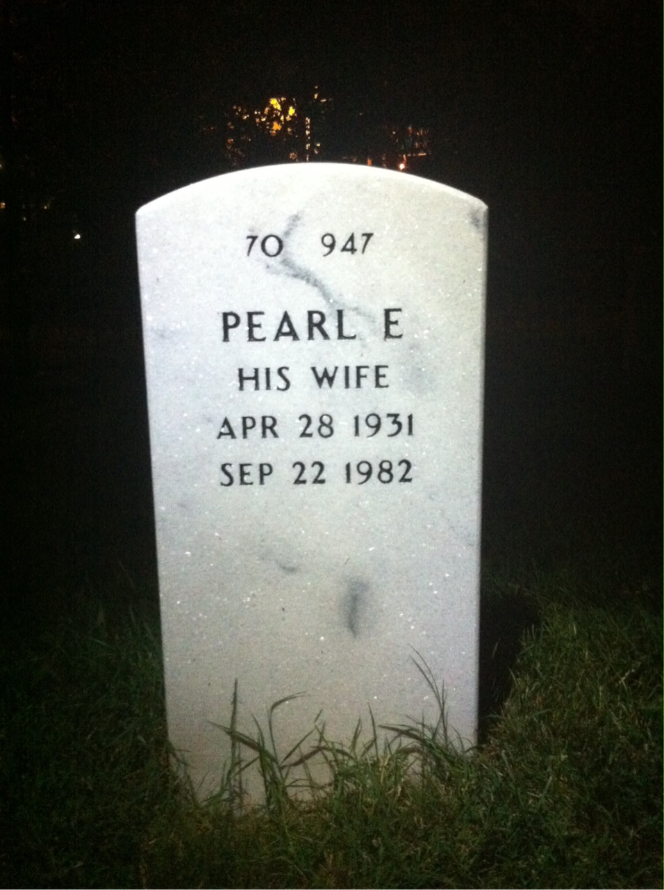 Back of headstone — Arthur Moorehand