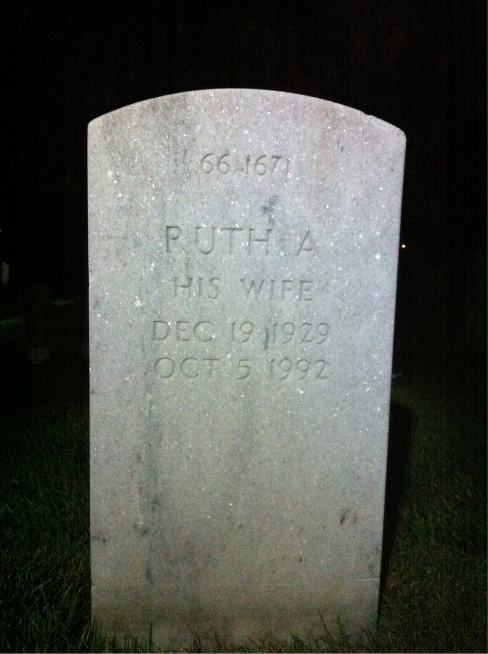 Back of headstone — Alfred Molla
