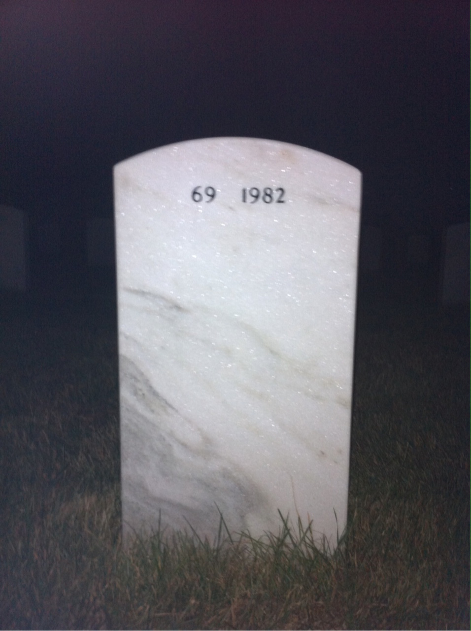 Back of headstone — Gregory White