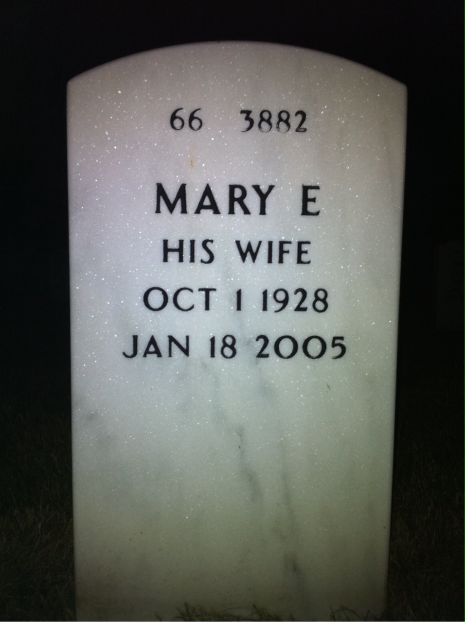 Back of headstone — Keith Thrash