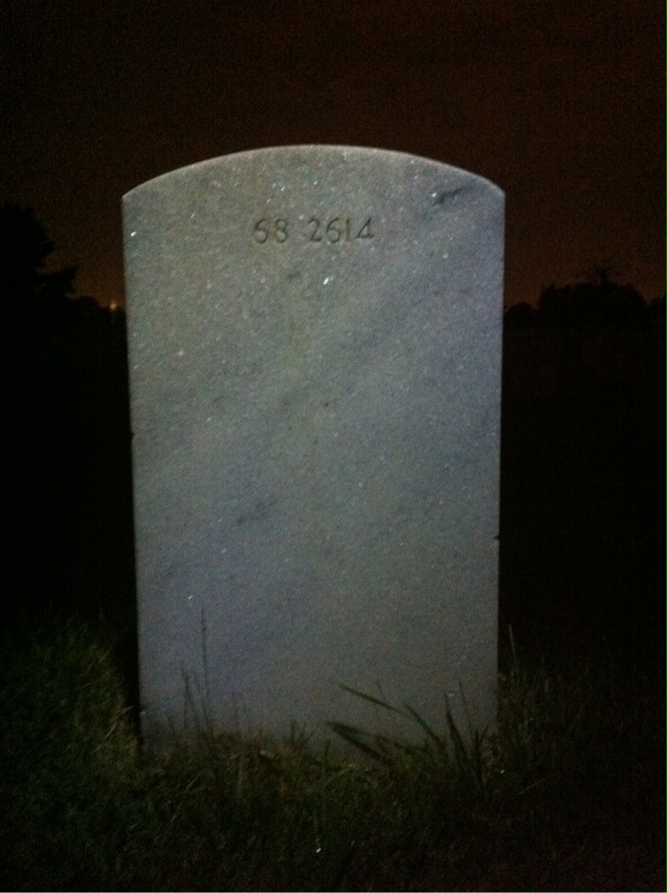 Back of headstone — Ben Mckenney