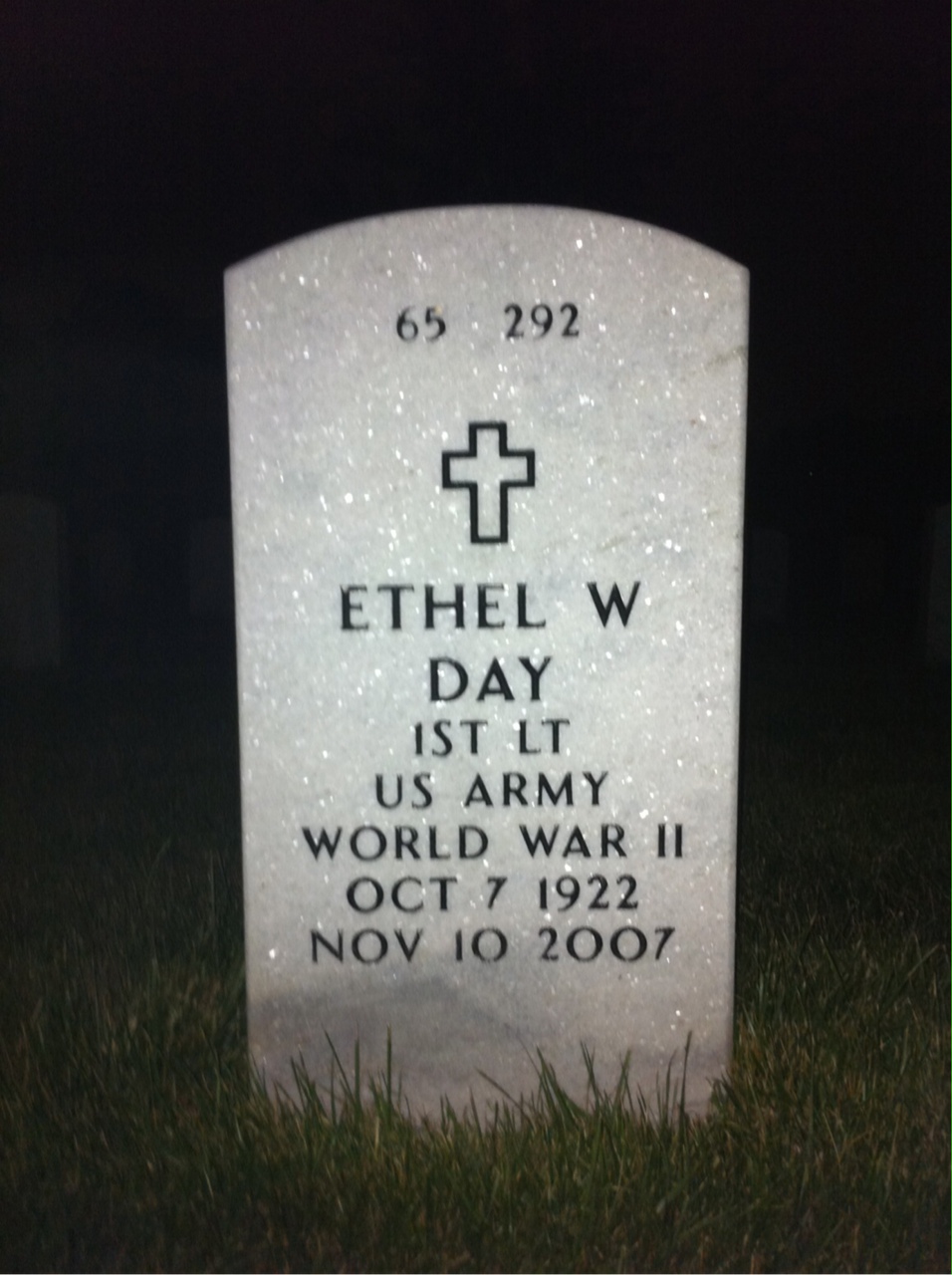 Back of headstone — Ethel Day