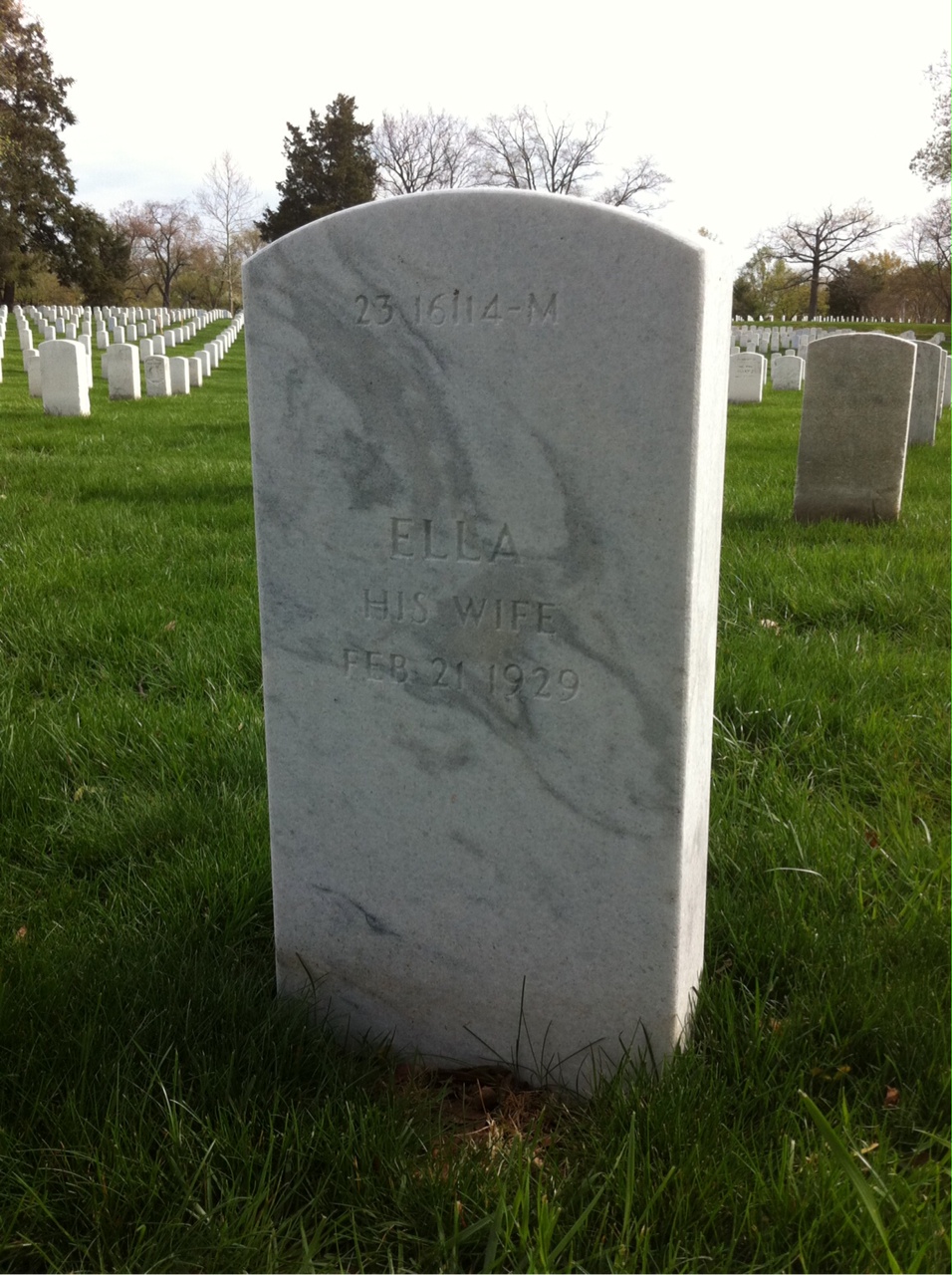 Back of headstone — Washington Minus