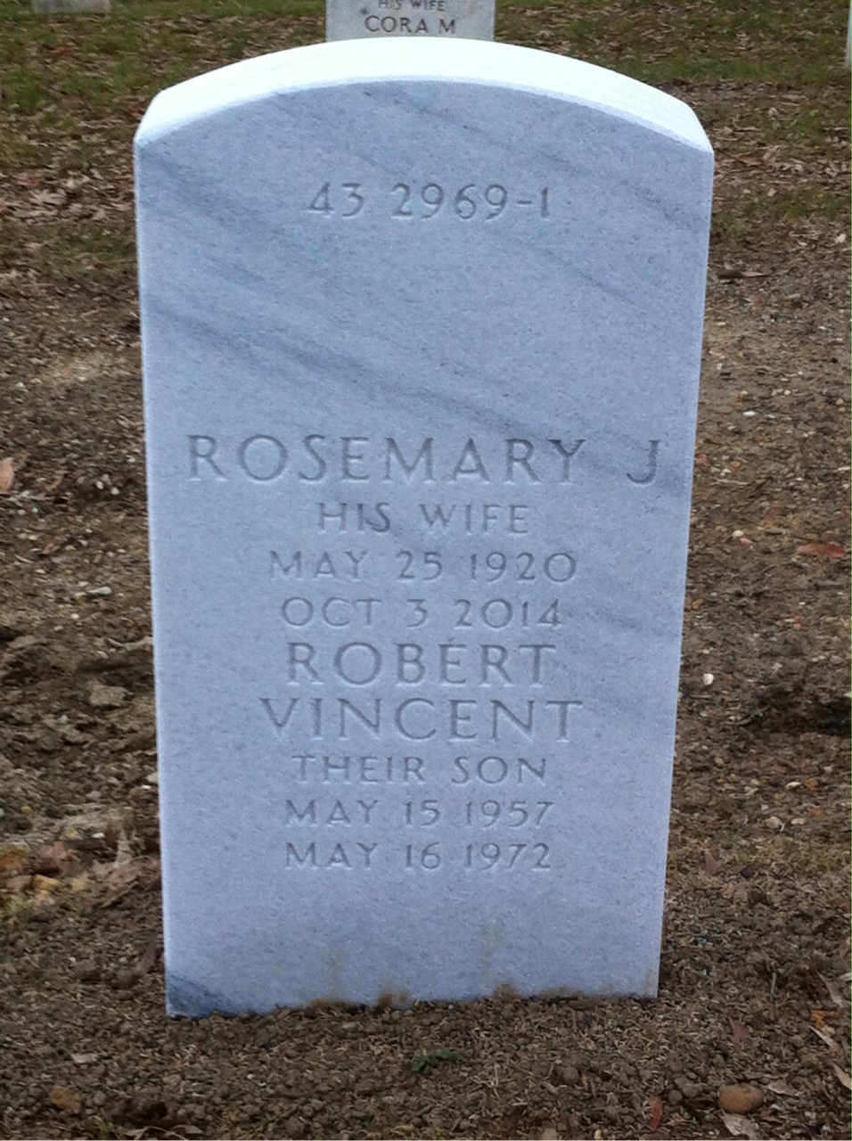 Back of headstone — James Moyer