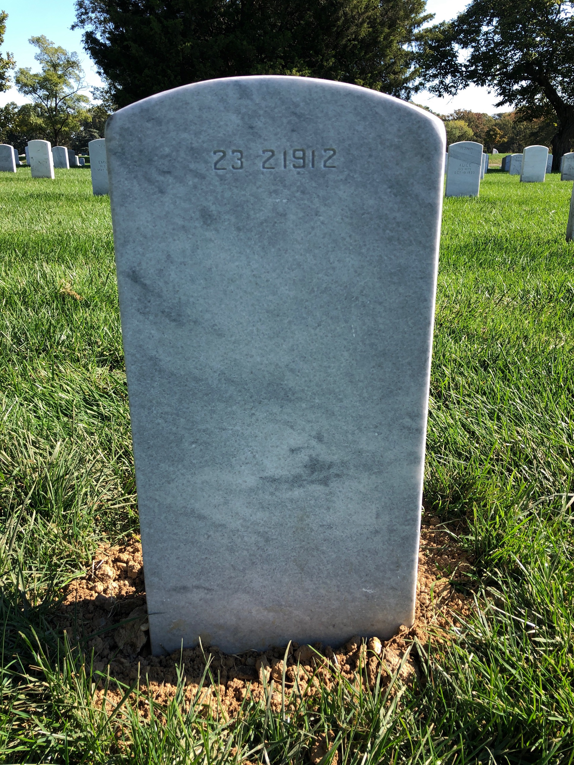 Back of headstone — Dave Atkins
