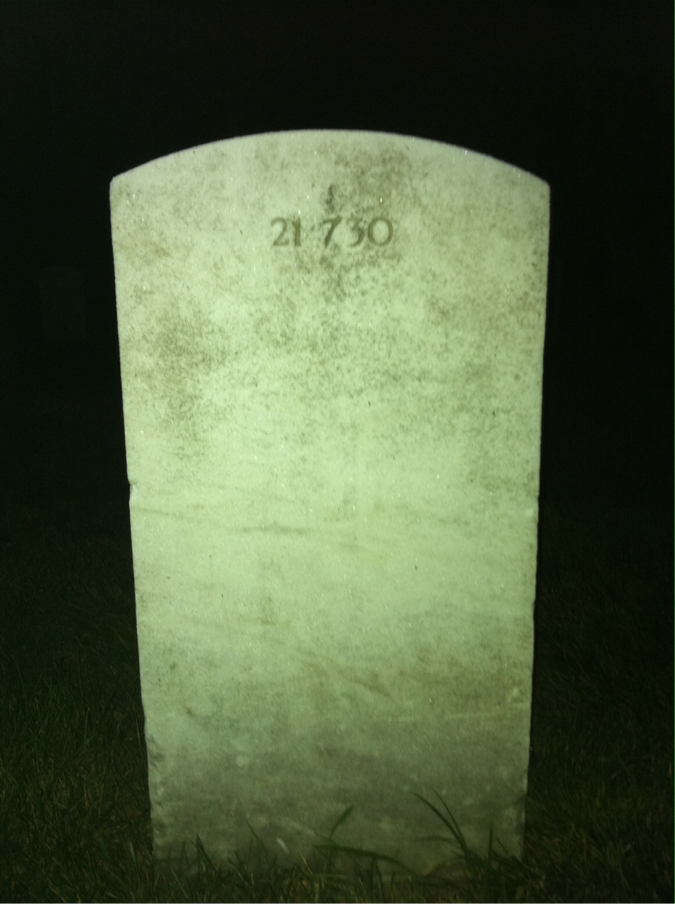 Back of headstone — Mary Morrow