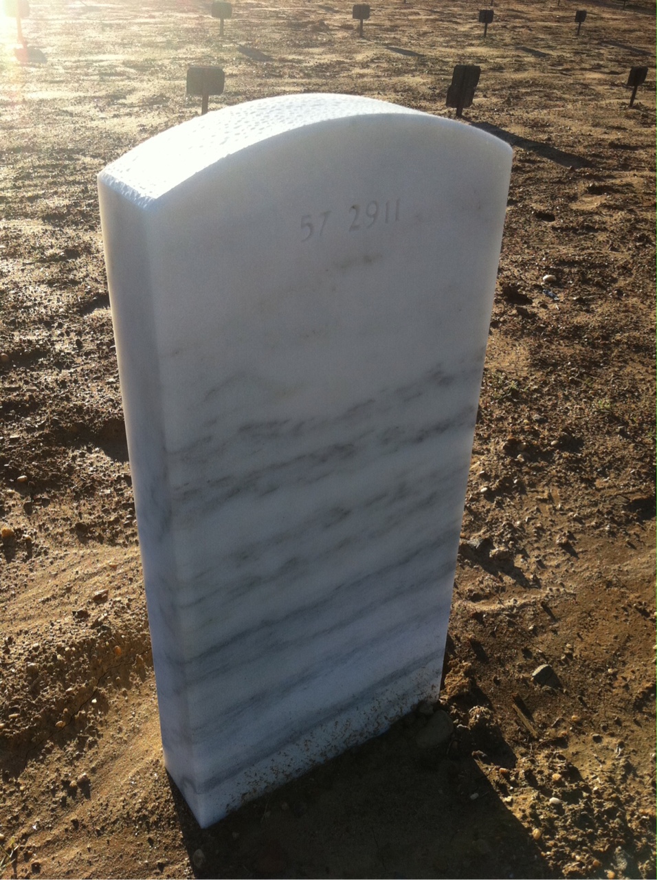 Back of headstone — Raymond E Glover