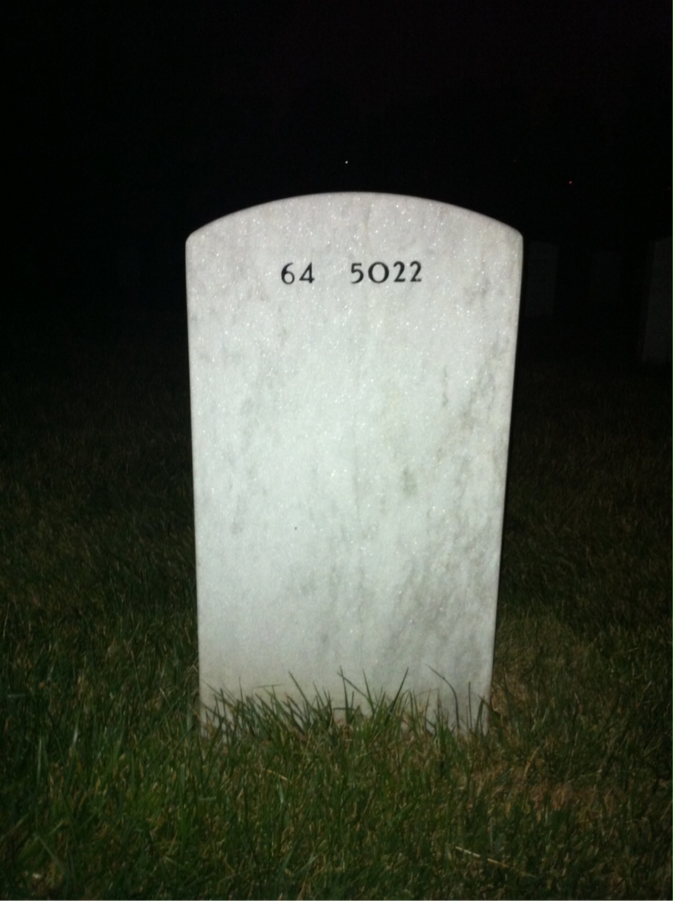 Back of headstone — Marvin Burris