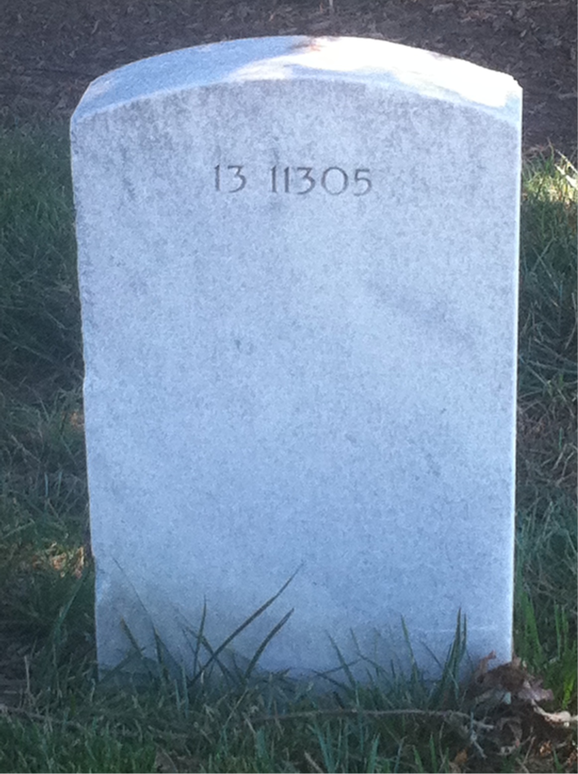 Back of headstone — Samuel Myers