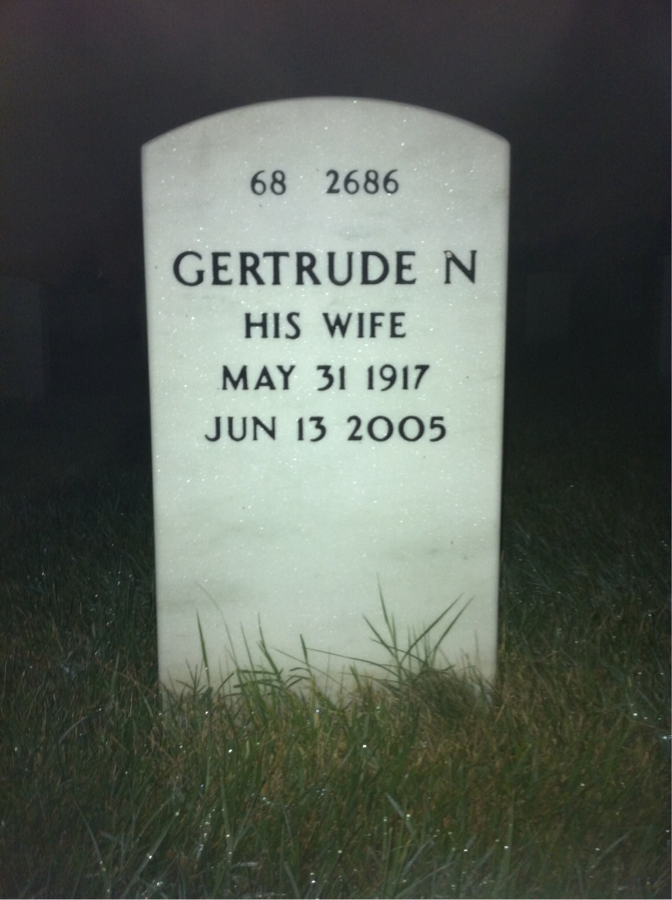 Back of headstone — William Thompson