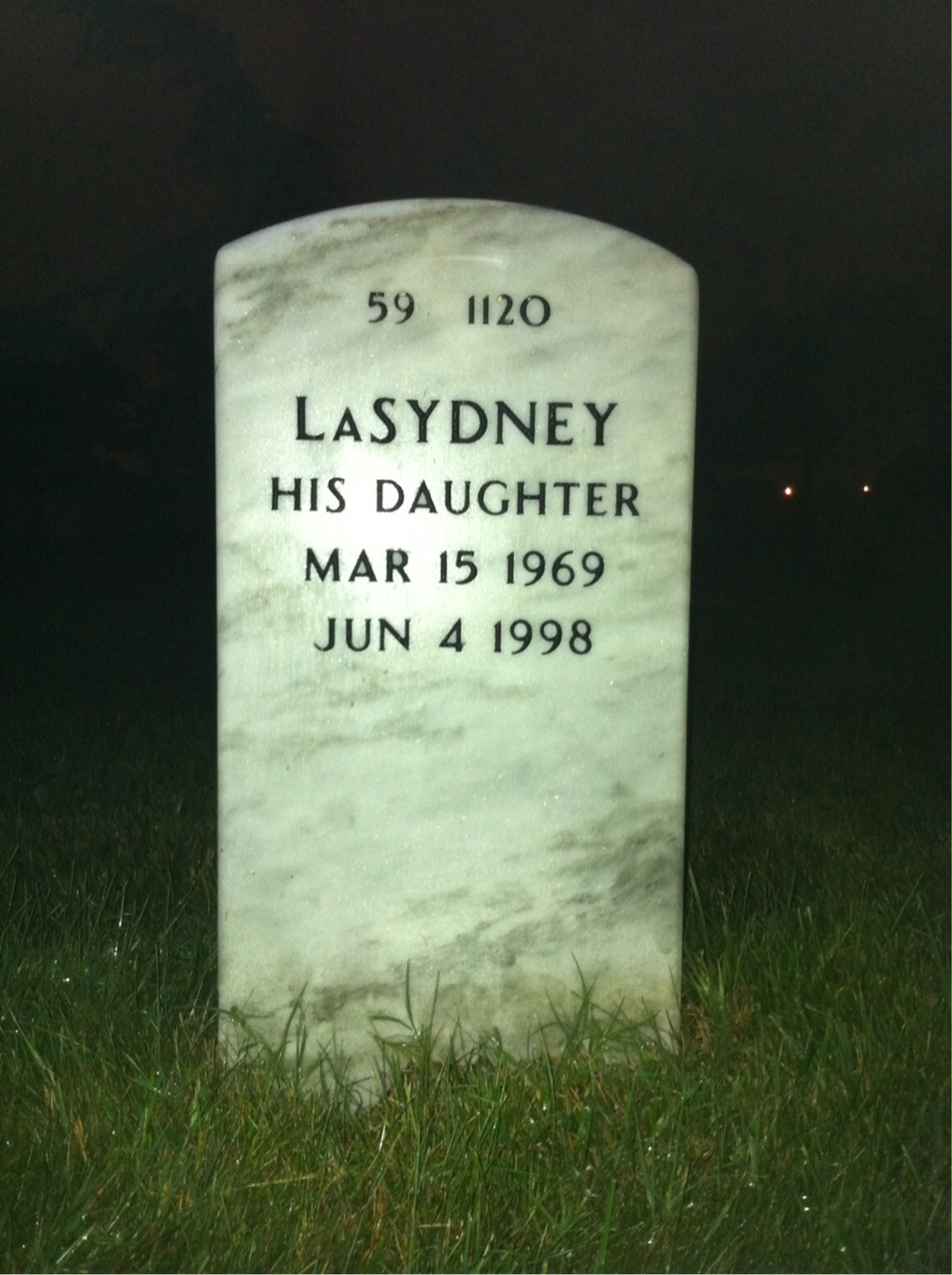 Back of headstone — Lee Cunningham