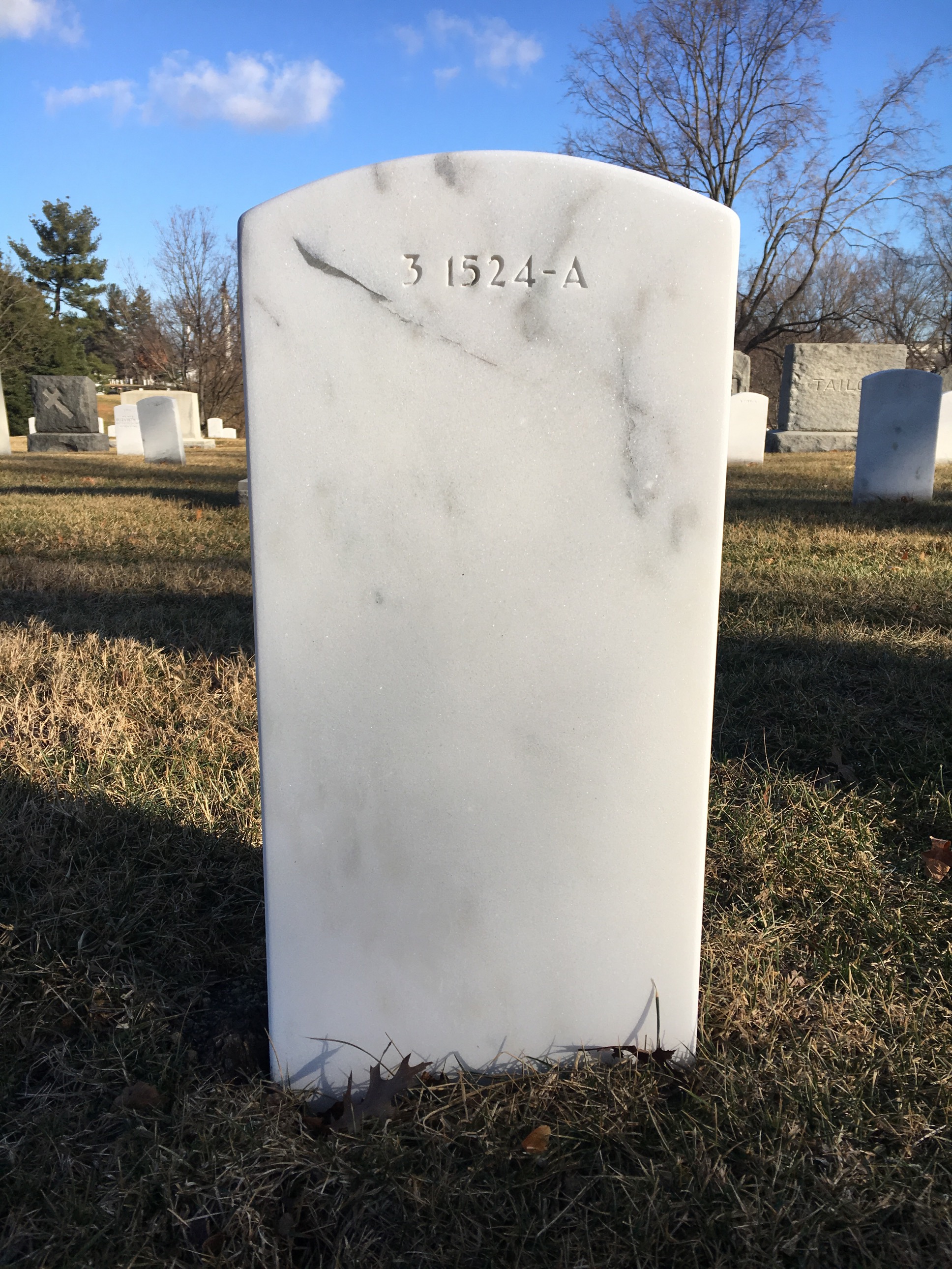 Back of headstone — Thomas H Gibson